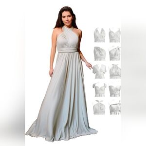 Convertible Infinity Dress & Bandeau Long Maxi Bridesmaid/Prom Dresses Sage